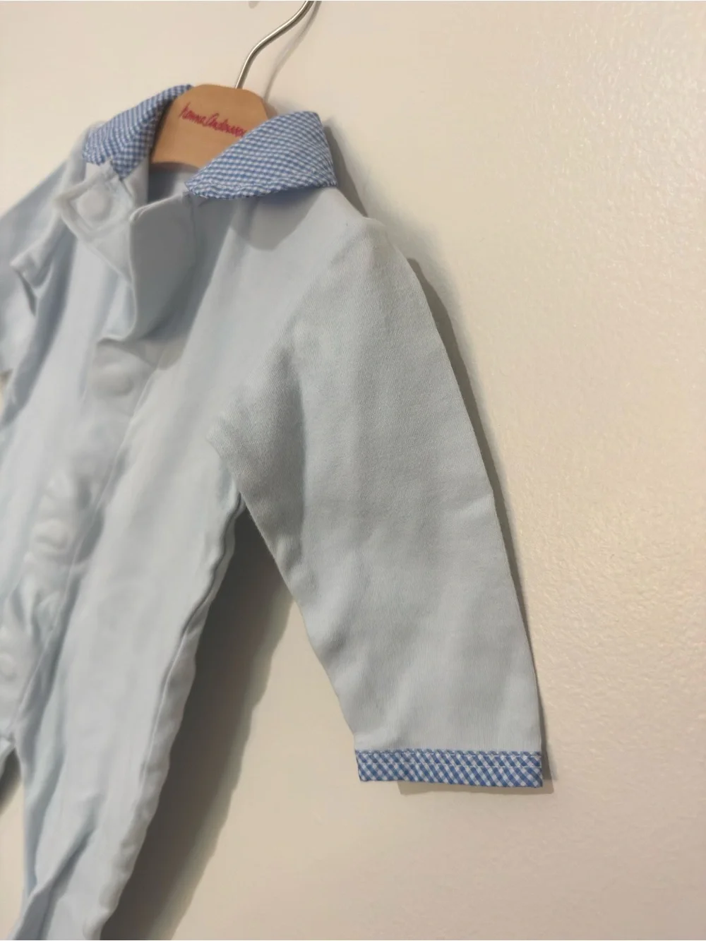Vintage Baby Blue One-Piece Footed Romper